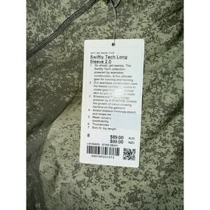 NWT Lululemon swiftly long sleeve gradient block dew green 8 RARE AUS ONLY